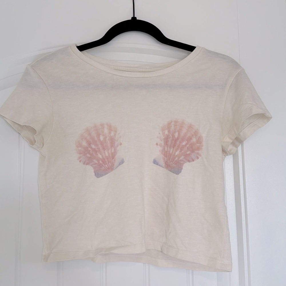 Aerie seashell crop top size S